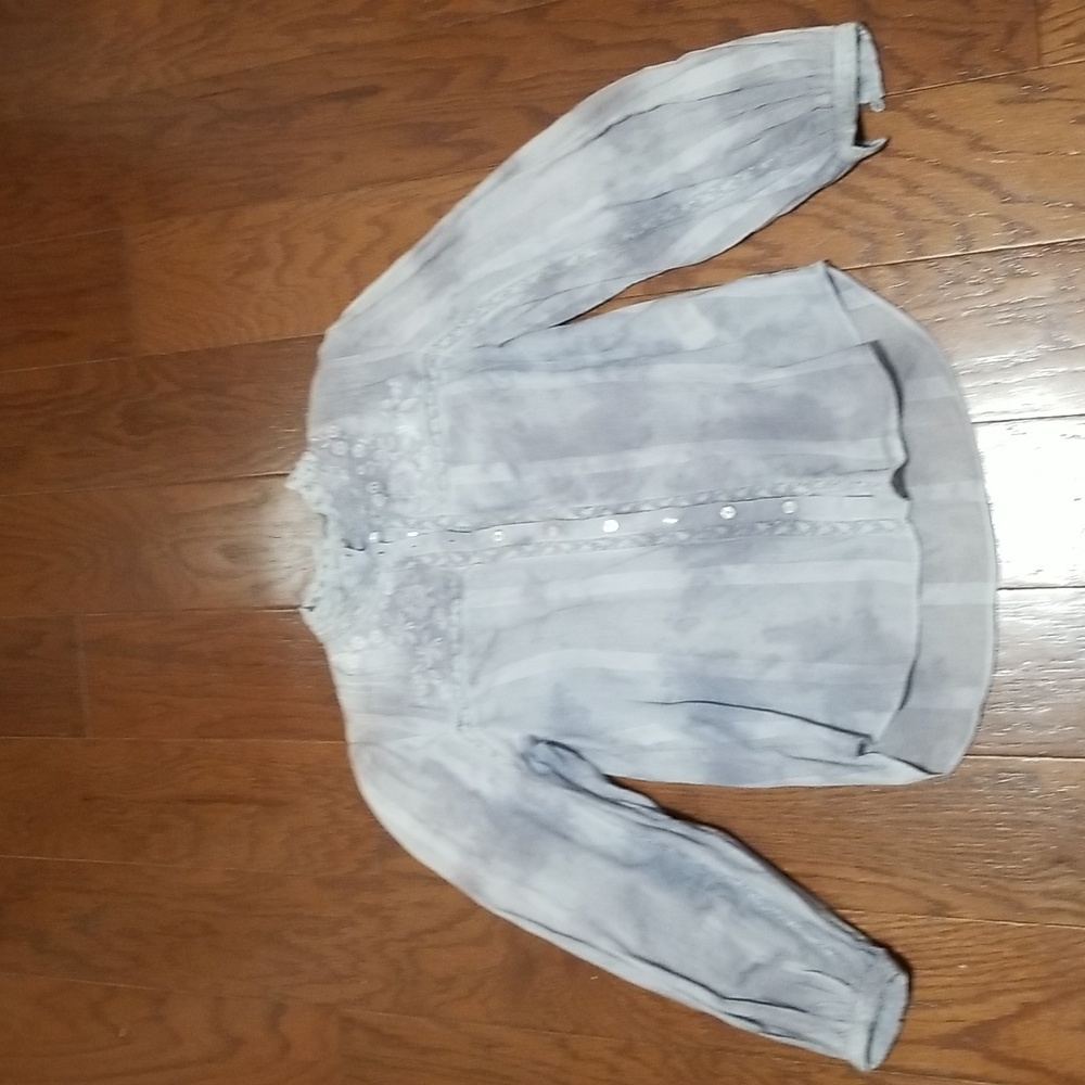LoveShackFancy Ronda Top in Washed Denim sz xs NWT - Picture 3 of 12